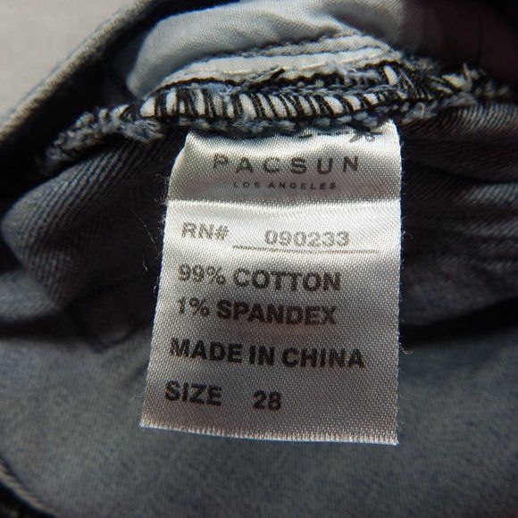 Jean Shorts Mens 28 PacSun Cut Off Distressed Denim Blue - Picture 10 of 10